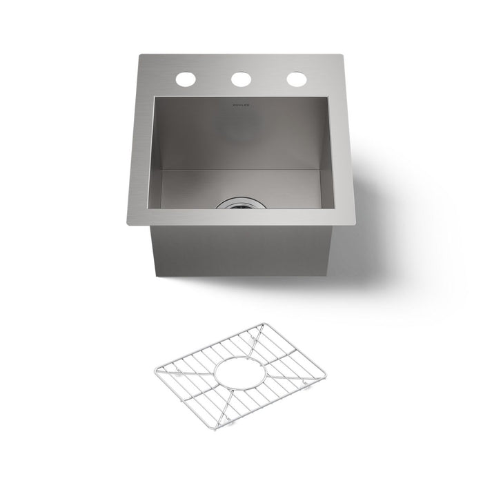 KOHLER K-3840-3 Vault 15" top-/undermount bar sink, stainless steel - view 4
