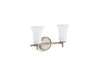KOHLER K-38405-SC02 Bellera Two-light sconce with frosted shades, brushed nickel