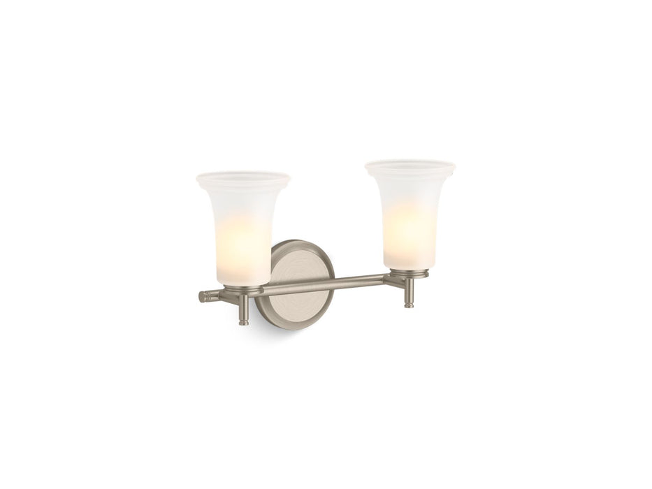 KOHLER K-38405-SC02 Bellera Two-light sconce with frosted shades, brushed nickel - view 2