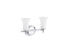 KOHLER K-38405-SC02 Bellera Two-light sconce with frosted shades, polished chrome