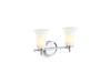 KOHLER K-38405-SC02 Bellera Two-light sconce with frosted shades, polished chrome - view 2