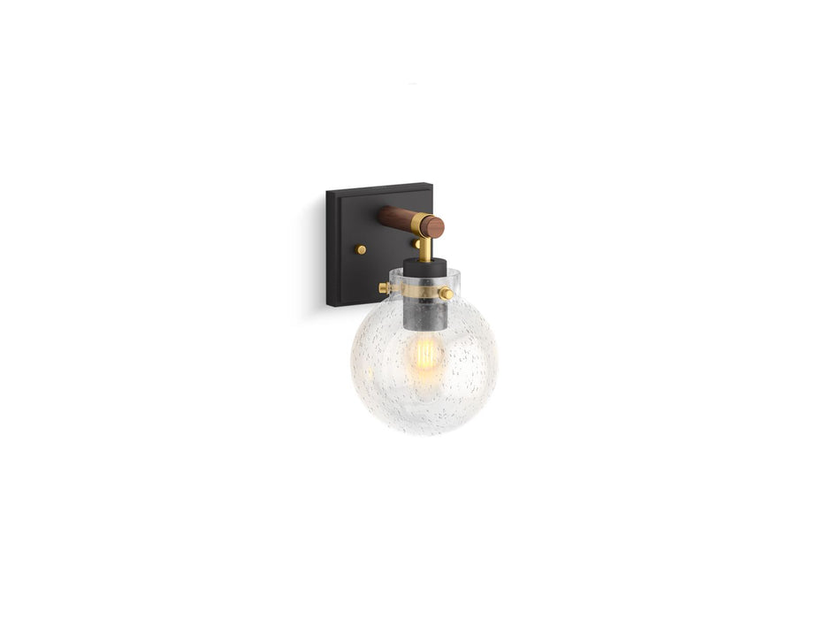 KOHLER K-38412-SC01 Holt One-light sconce, black with brass trim - view 2