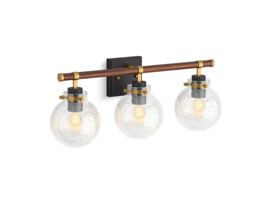 KOHLER K-38414-SC03 Holt Three-light sconce, matte black with brushed moderne brass - view 2