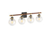 KOHLER K-38415-SC04 Holt Four-light sconce, black with brass trim - view 2