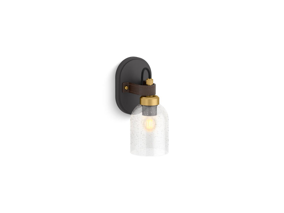 KOHLER K-38416-SC01 Tannage One-light sconce, black with brass trim - view 2