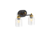 KOHLER K-38417-SC02 Tannage Two-light sconce, matte black with brushed moderne brass - view 2