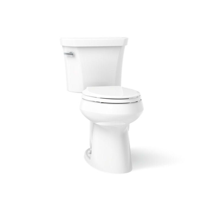 KOHLER K-3889-U Highline Two-piece Elongated Toilet, 1.28 GPF, White - 3/4 view of product
