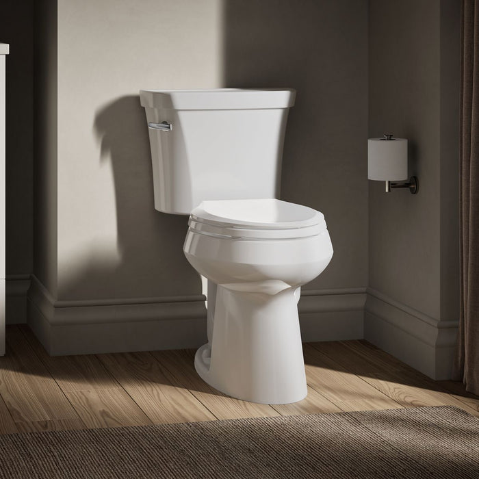 KOHLER K-3889-U Highline Two-piece Elongated Toilet, 1.28 GPF, White - image focused on single product story