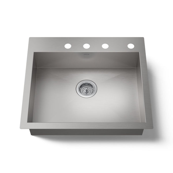 KOHLER K-3894-4 Vault 25" top-/undermount single-bowl kitchen sink