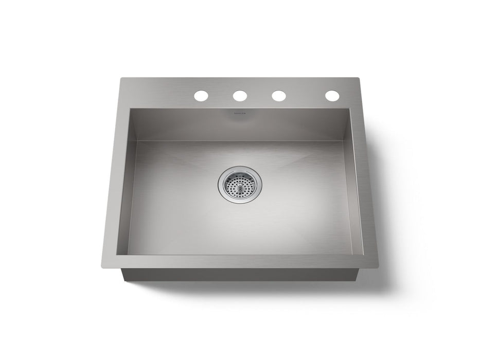 KOHLER K-3894 Vault 24" undermount single-bowl kitchen sink, stainless steel
