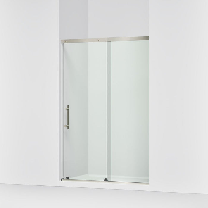 KOHLER K-39256-6L Elate 44-5/8"-47-5/8" W x 70-1/2" H Sliding Shower Door with 1/4"-thick Crystal Clear Glass, Anodized Brush