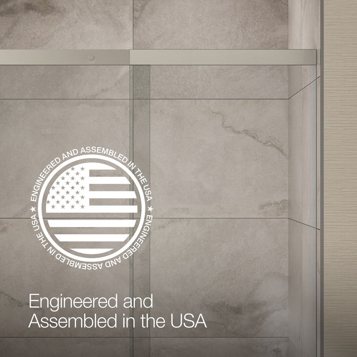 KOHLER K-39256-6L Elate 44-5/8"-47-5/8" W x 70-1/2" H Sliding Shower Door with 1/4"-thick Crystal Clear Glass, Anodized Brush