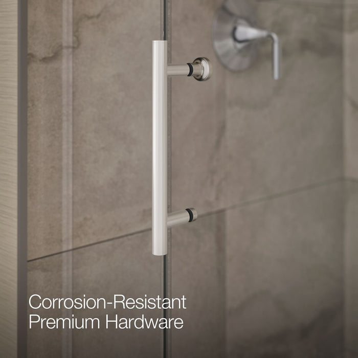 KOHLER K-39256-6L Elate 44-5/8"-47-5/8" W x 70-1/2" H Sliding Shower Door with 1/4"-thick Crystal Clear Glass, Bright Polishe