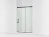 KOHLER K-39256-6L Elate 44-5/8"-47-5/8" W x 70-1/2" H Sliding Shower Door with 1/4"-thick Crystal Clear Glass, Matte Black - 