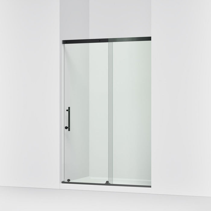 KOHLER K-39256-6L Elate 44-5/8"-47-5/8" W x 70-1/2" H Sliding Shower Door with 1/4"-thick Crystal Clear Glass, Matte Black - 