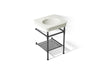 KOHLER K-39303-1 Claude 24" Rectangular Console Table Bathroom Sink, Dune with Matte Black - 3/4 view of product