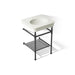 KOHLER K-39303-1 Claude 24" Rectangular Console Table Bathroom Sink, Dune with Matte Black - 3/4 view of product