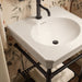 KOHLER K-39303-1 Claude 24" Rectangular Console Table Bathroom Sink, Dune with Matte Black - Shows close up detail of product