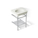 KOHLER K-39303-1 Claude 24" Rectangular Console Table Bathroom Sink, Dune with Polished Chrome - 3/4 view of product