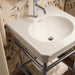 KOHLER K-39303-1 Claude 24" Rectangular Console Table Bathroom Sink, Dune with Polished Chrome - Shows close up detail of pro