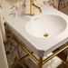 KOHLER K-39303-1 Claude 24" Rectangular Console Table Bathroom Sink, Dune with Vibrant Brushed Moderne Brass - Shows close up