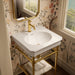 KOHLER K-39303-1 Claude 24" Rectangular Console Table Bathroom Sink, Dune with Vibrant Brushed Moderne Brass - image focused 