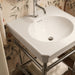 KOHLER K-39303-1 Claude 24" Rectangular Console Table Bathroom Sink, Dune with Vibrant Polished Nickel - Shows close up detai
