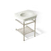 KOHLER K-39303-1 Claude 24" Rectangular Console Table Bathroom Sink, Vibrant Brushed Nickel - 3/4 view of product