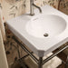 KOHLER K-39303-1 Claude 24" Rectangular Console Table Bathroom Sink, White with Brushed Nickel - Shows close up detail of pro