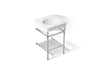 KOHLER K-39303-1 Claude 24" Rectangular Console Table Bathroom Sink, White with Polished Chrome - 3/4 view of product