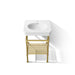 KOHLER K-39303-1 Claude 24" Rectangular Console Table Bathroom Sink, White with Vibrant Brushed Moderne Brass - Detail image 