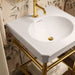 KOHLER K-39303-1 Claude 24" Rectangular Console Table Bathroom Sink, White with Vibrant Brushed Moderne Brass - Shows close u
