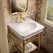 KOHLER K-39303-1 Claude 24" Rectangular Console Table Bathroom Sink, White with Vibrant Brushed Moderne Brass - image focused