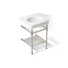 KOHLER K-39303-1 Claude 24" Rectangular Console Table Bathroom Sink, White with Vibrant Polished Nickel - 3/4 view of product