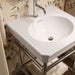KOHLER K-39303-1 Claude 24" Rectangular Console Table Bathroom Sink, White with Vibrant Polished Nickel - Shows close up deta