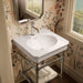 KOHLER K-39303-1 Claude 24" Rectangular Console Table Bathroom Sink, White with Vibrant Polished Nickel - image focused on si