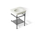 KOHLER K-39303-8 Claude 24" Rectangular Console Table Bathroom Sink, Dune with Matte Black - 3/4 view of product