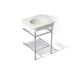 KOHLER K-39303-8 Claude 24" Rectangular Console Table Bathroom Sink, Dune with Polished Chrome - 3/4 view of product
