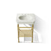 KOHLER K-39303-8 Claude 24" Rectangular Console Table Bathroom Sink, Dune with Vibrant Brushed Moderne Brass - Detail image o