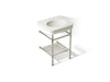 KOHLER K-39303-8 Claude 24" Rectangular Console Table Bathroom Sink, Dune with Vibrant Polished Nickel - 3/4 view of product