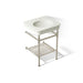 KOHLER K-39303-8 Claude 24" Rectangular Console Table Bathroom Sink, Vibrant Brushed Nickel - 3/4 view of product