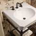 KOHLER K-39303-8 Claude 24" Rectangular Console Table Bathroom Sink, White with Black - Shows close up detail of product in r