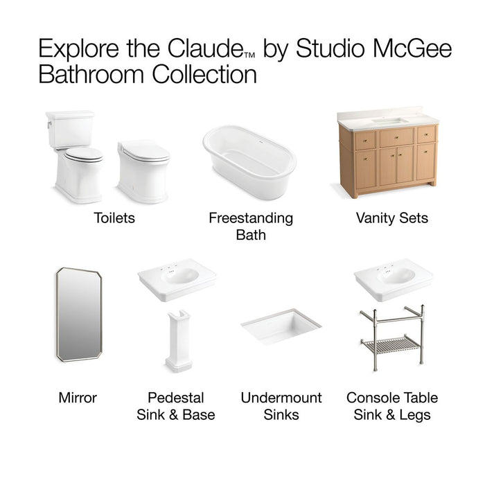 KOHLER K-39303-8 Claude 24" Rectangular Console Table Bathroom Sink, White with Black - Detail image of a product feature