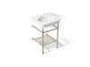 KOHLER K-39303-8 Claude 24" Rectangular Console Table Bathroom Sink, White with Brushed Nickel - 3/4 view of product