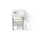 KOHLER K-39303-8 Claude 24" Rectangular Console Table Bathroom Sink, White with Brushed Nickel - Detail image of a product fe