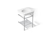 KOHLER K-39303-8 Claude 24" Rectangular Console Table Bathroom Sink, White with Polished Chrome - 3/4 view of product