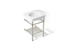 KOHLER K-39303-8 Claude 24" Rectangular Console Table Bathroom Sink, White with Vibrant Polished Nickel - 3/4 view of product
