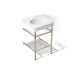 KOHLER K-39303-8 Claude 24" Rectangular Console Table Bathroom Sink, White with Vibrant Polished Nickel - 3/4 view of product