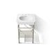 KOHLER K-39303-8 Claude 24" Rectangular Console Table Bathroom Sink, White with Vibrant Polished Nickel - Detail image of a p