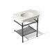 KOHLER K-39304-1 Claude 30" Rectangular Console Table Bathroom Sink, Dune with Matte Black - 3/4 view of product